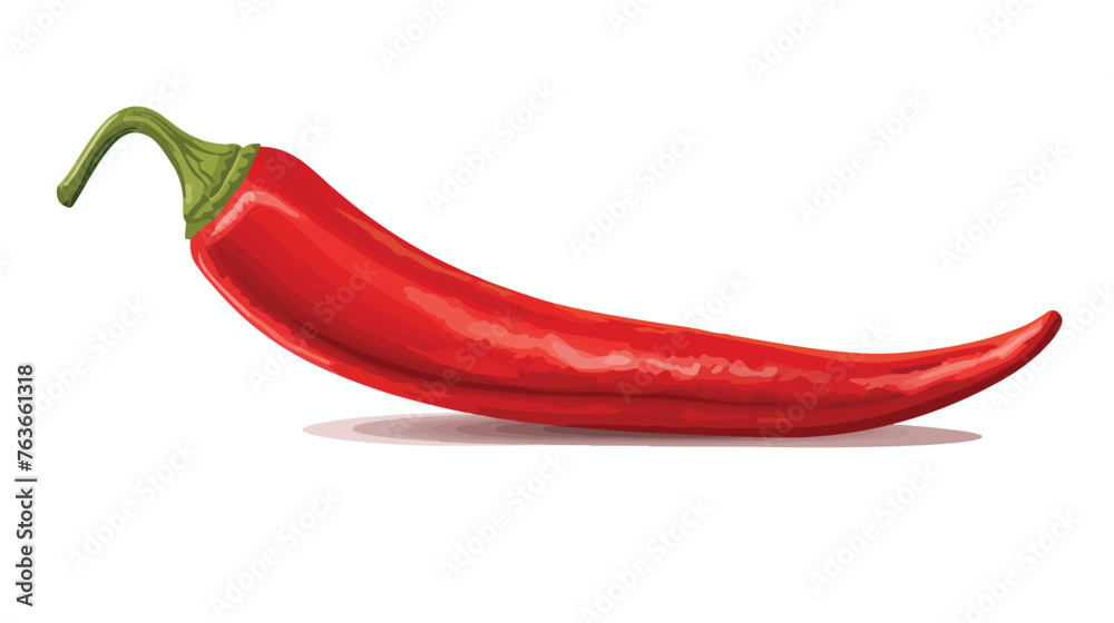 Single fresh whole ripe red chili pepper sketch sty