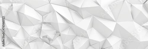 Crisp white low poly geometric background offering a modern and minimalistic design. © BackgroundWorld