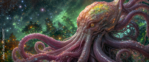 octopus in the space