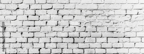 White brick wall with textured surface  providing a versatile background with ample copy space.