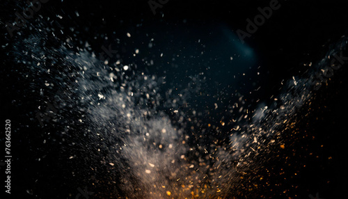 Explosion, powder, ash, dust, moment, smoke, black, fire, blow up, background, close-up