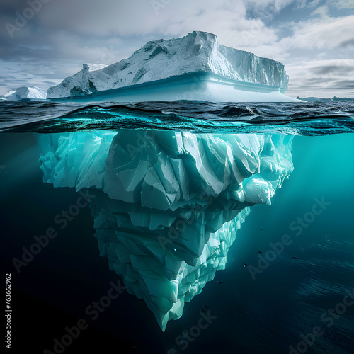 The Hidden Depths- A Remarkable Glimpse into the Underwater World of Icebergs