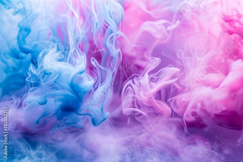 Ethereal clouds of ink flow in water  portraying a symphony of pastel hues in a dreamlike scenario.