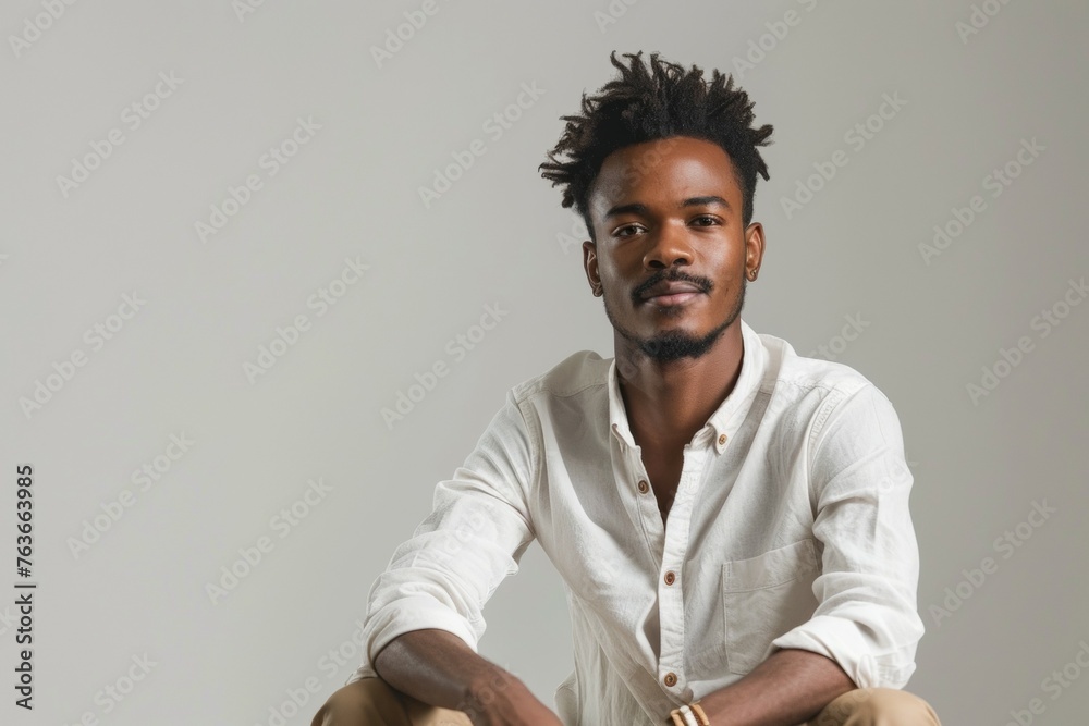 A man with dreadlocks and a beard is sitting on a chair A man with dreadlocks and a beard is sitting on a chair