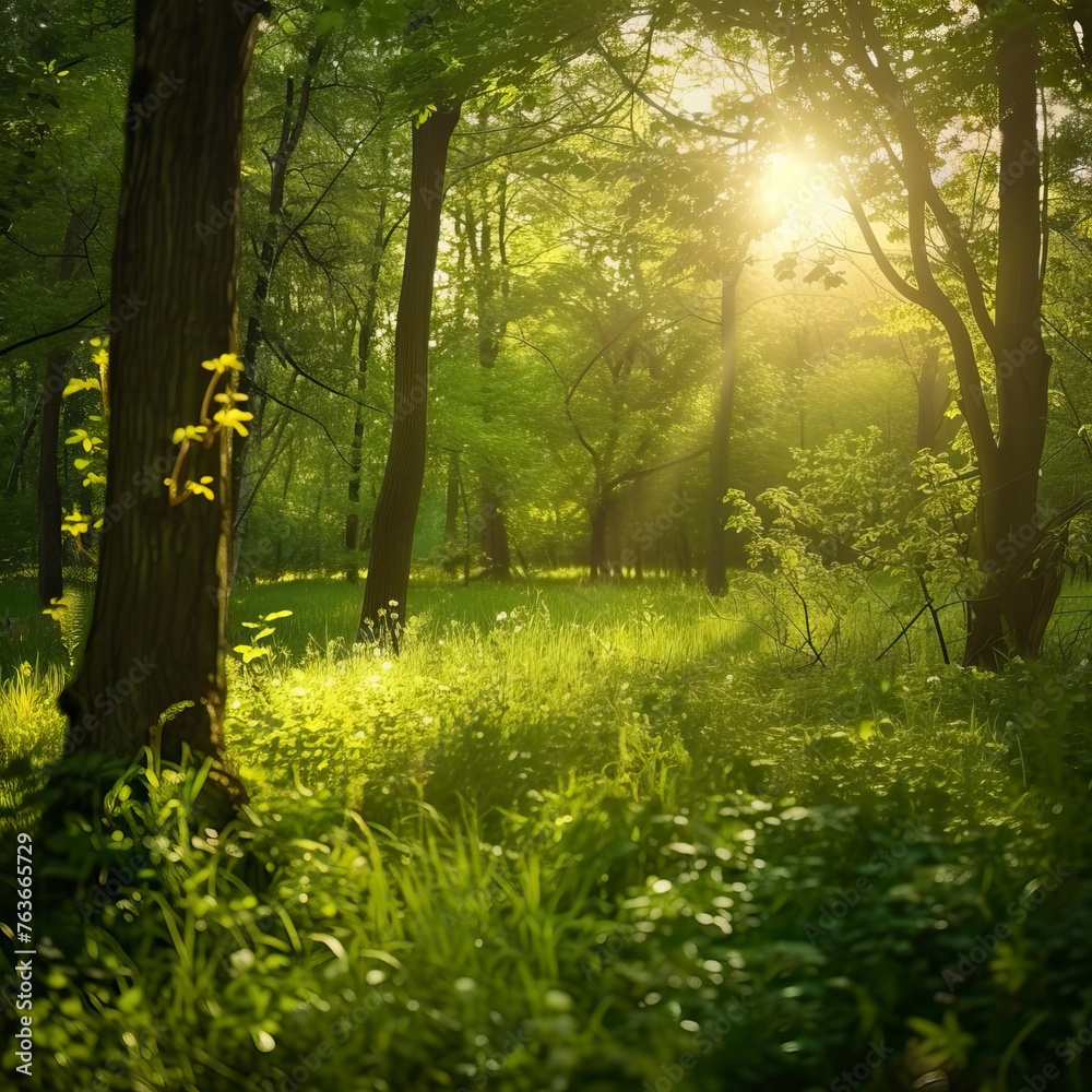 Beautiful green summer forest. Spring background, backdrop. Forest Illsutration
Beautiful green summer forest. Spring background, backdrop. Forest Illsutration