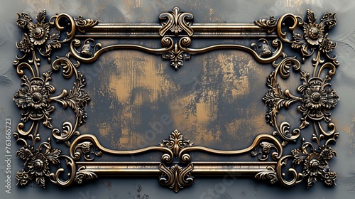 Antique wall sign made of old brass metal.