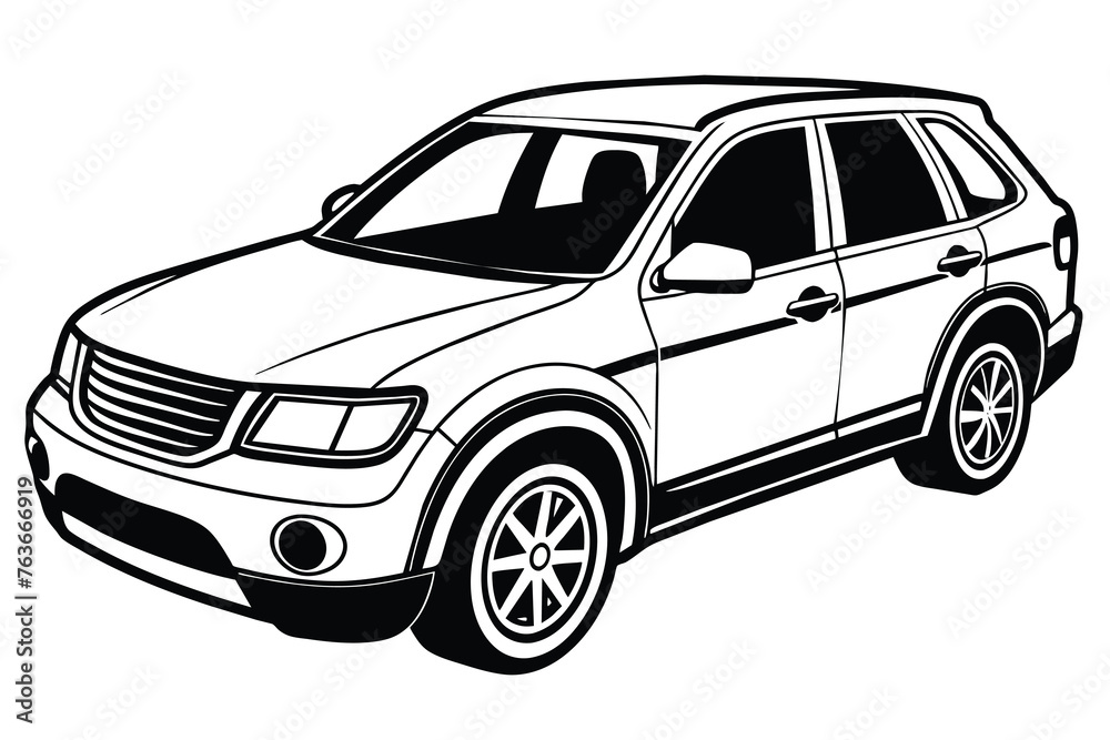 Crossover car, Isolated on white background vector illustration.