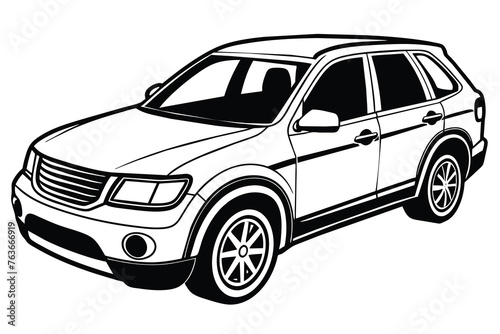 Crossover car  Isolated on white background vector illustration.