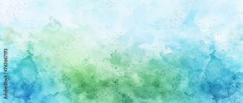 Layers of watercolor in varying shades of blue and green blend into a dreamy, atmospheric abstract. © BackgroundWorld