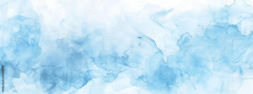Serene light blue watercolor strokes sweep across this abstract banner, evoking a calm and spacious sky.