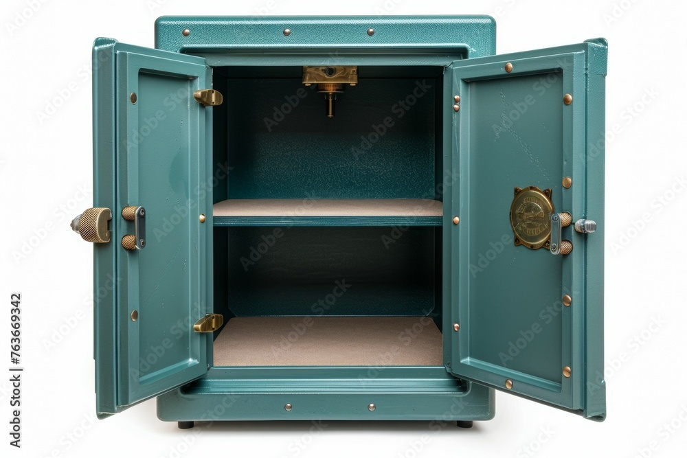 Open safe. Backdrop with selective focus and copy space Open safe. Backdrop with selective focus and copy space