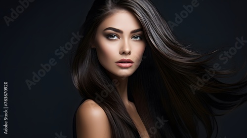 Luxurious Shiny Hair Portrait