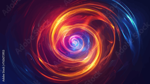 a colorful swirl of light on a dark background