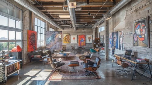 A vibrant workspace and showroom dedicated to properties with artist studios and creative spaces. 