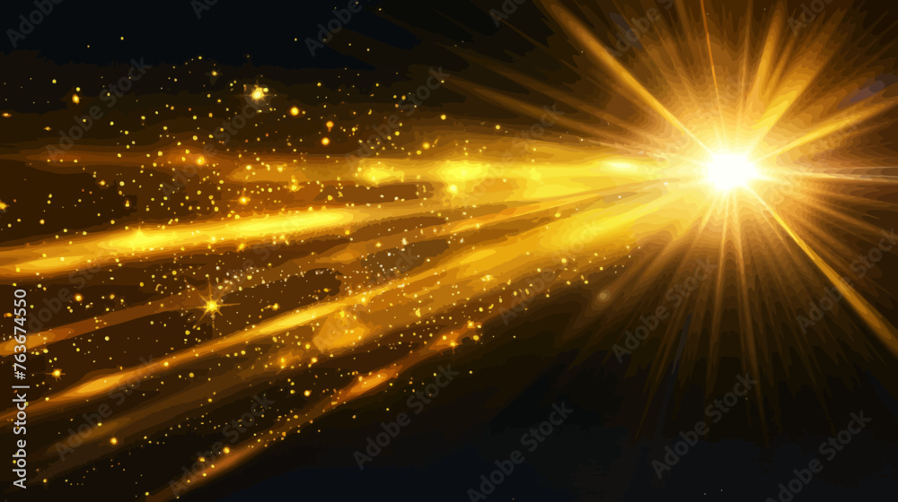 a bright star burst with a black background