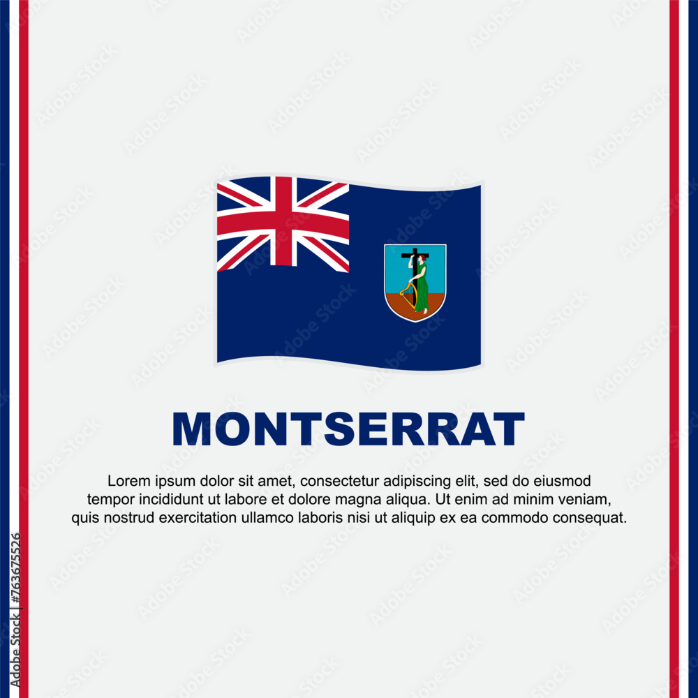 Fototapeta premium Montserrat Flag Background Design Template. Montserrat Independence Day Banner Social Media Post. Montserrat Cartoon