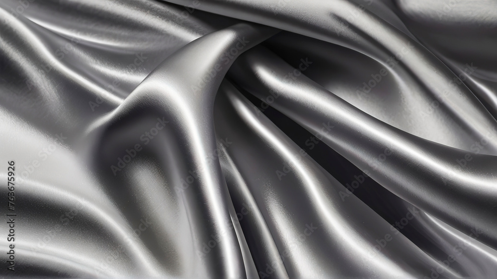 metallic texture satin fabric silver color