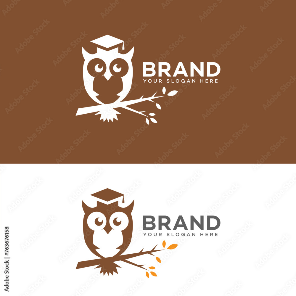 Owl education logo  Icon Brand Identity Sign Symbol Template 