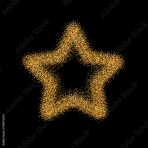 Golden star with scattered dots