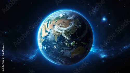 Blue planet seen in space