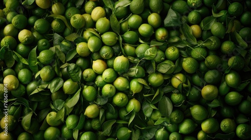 Vibrant and Zesty: A Pile of Fresh Green Lemons Ready to be Squeezed and Savored