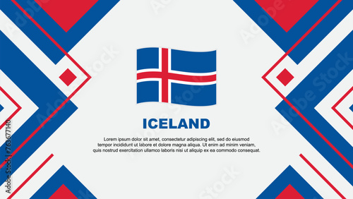 Iceland Flag Abstract Background Design Template. Iceland Independence Day Banner Wallpaper Vector Illustration. Iceland Illustration