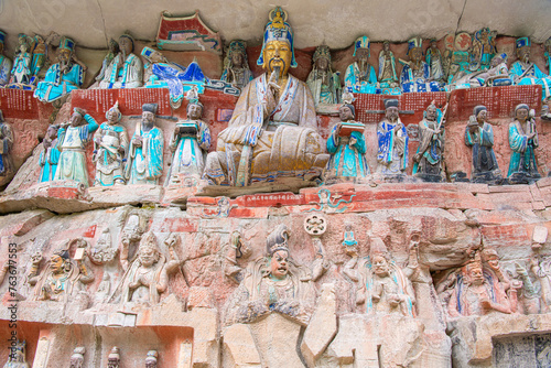 Rock carving series of Chinese religious sculptures, chongqing, China