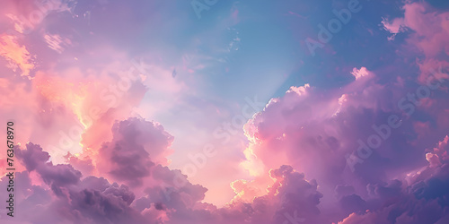 Colorful cloudy sky at sunset gradient color sky texture abstract nature background