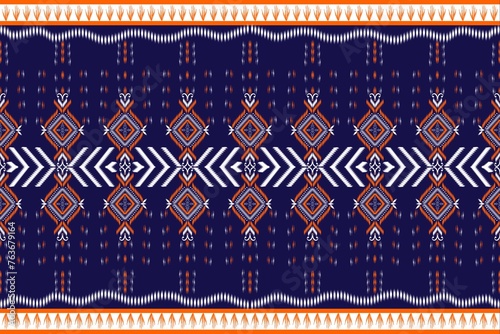 Geometric ethnic oriental ikat pattern traditional, embroidery style design for background, carpet, wallpaper, clothing, wrapping, batik, fabric
