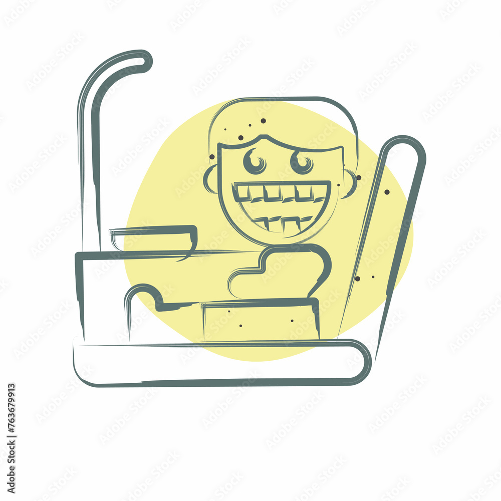 Icon Dentist Chair. related to Dentist symbol. Color Spot Style. simple design editable. simple illustration Icon Dentist Chair. related to Dentist symbol. Color Spot Style. simple design editable. simple illustration