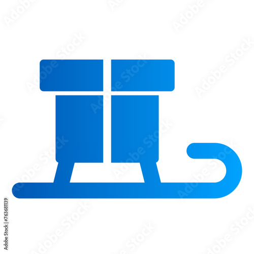 This is the Sledge icon from the Party and Celebration icon collection with an Solid gradient style