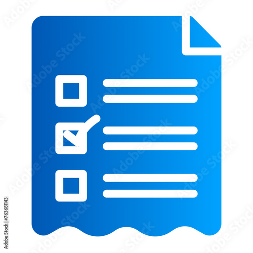This is the Checklist icon from the Party and Celebration icon collection with an Solid gradient style © Winaldi