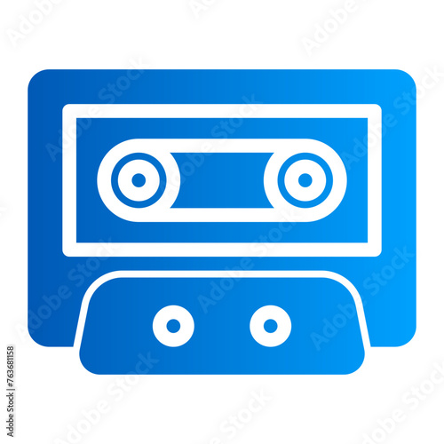 This is the Cassette icon from the Party and Celebration icon collection with an Solid gradient style
