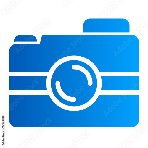 This is the Camera icon from the Party and Celebration icon collection with an Solid gradient style