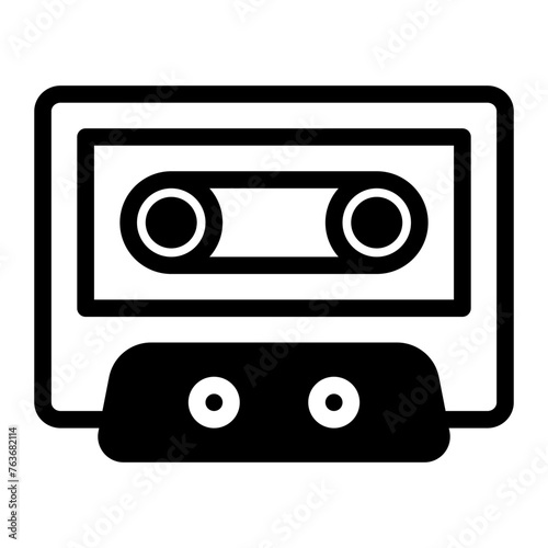 This is the Cassette  icon from the Party and Celebration icon collection with an mixed style