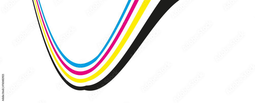 Abstract cmyk lines. Cyan, Magenta, Yellow And Black. suit for banner ...