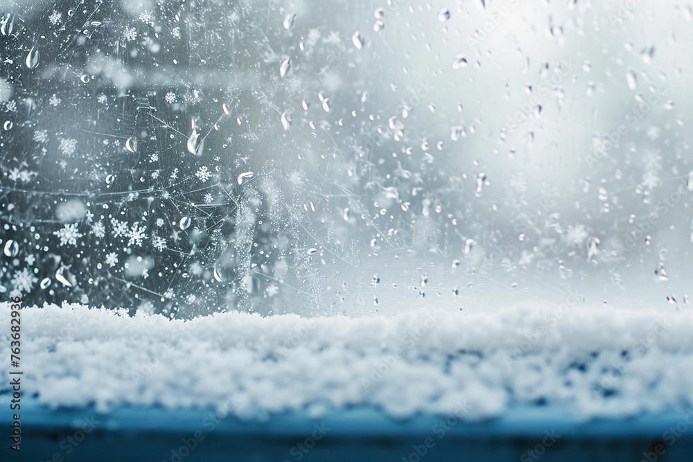 The image is of a frosty window with a spider web of ice crystals covering it The image is of a frosty window with a spider web of ice crystals covering it
