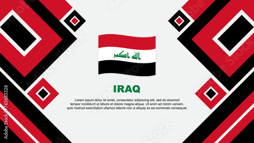 Iraq Flag Abstract Background Design Template. Iraq Independence Day Banner Wallpaper Vector Illustration. Iraq Cartoon