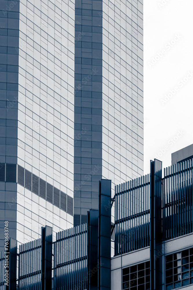 Skyscrapper with abstract windows. Modern architecture facade