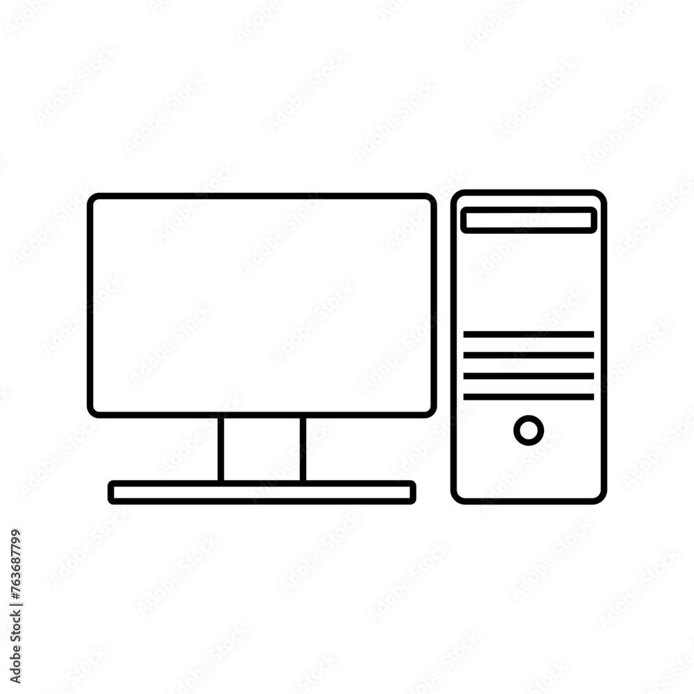 illustration of a computer desktop icon vector illustration of a computer desktop icon vector