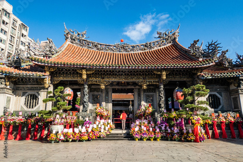 Exterior of Bangka Lungshan (Longshan) Temple, Taipei, Taiwan photo