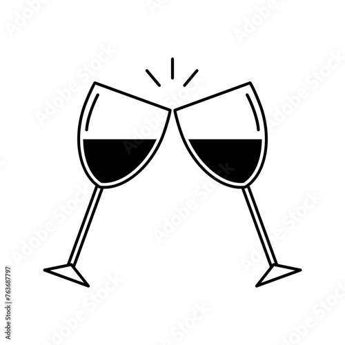 Glass drink toast for celebration icon vector