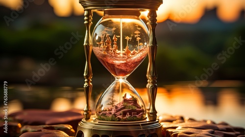 Hourglass on a background.