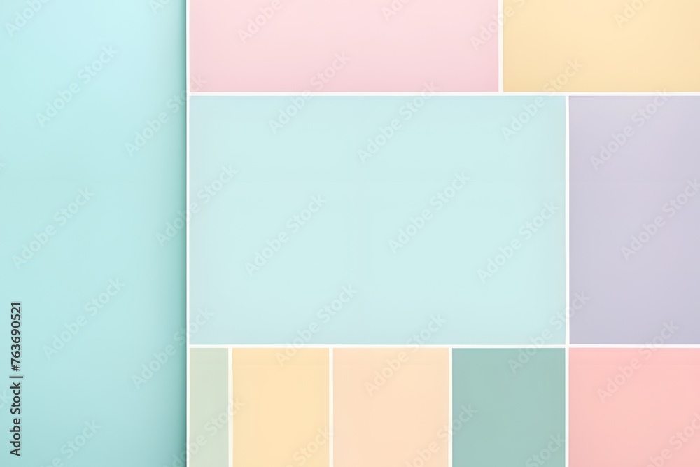 Fototapeta premium A curated pastel palette against a plain background with ample copy space