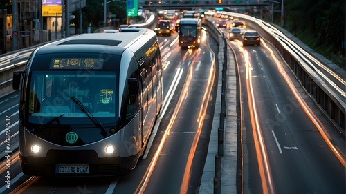 The transportation and technology concept revolves around Intelligent Transport Systems (ITS) and Mobility as a Service (MaaS), showcasing the integration of cutting-edge technology to enhance efficie