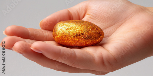 Holding in Hand, Golden Nugget, Golden Crystal, Golden Stone