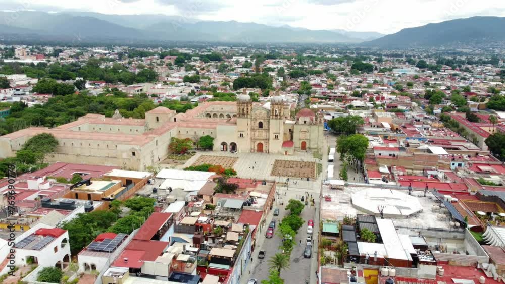 Aerial shot of the stunning Santo Domingo Cathedral in Oaxaca de Juarez, Mexico. Aerial shot of the stunning Santo Domingo Cathedral in Oaxaca de Juarez, Mexico.