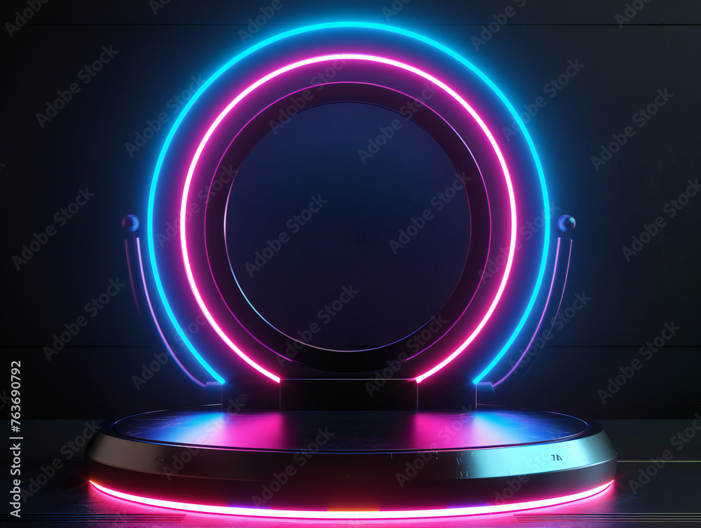 Glowing Futuristic Product Display Stand Podium Background Glowing Futuristic Product Display Stand Podium Background