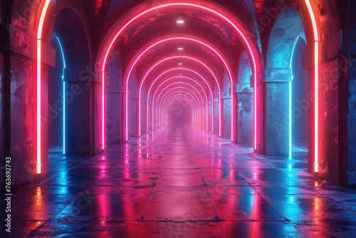 Light in the tunnel. Created with AI