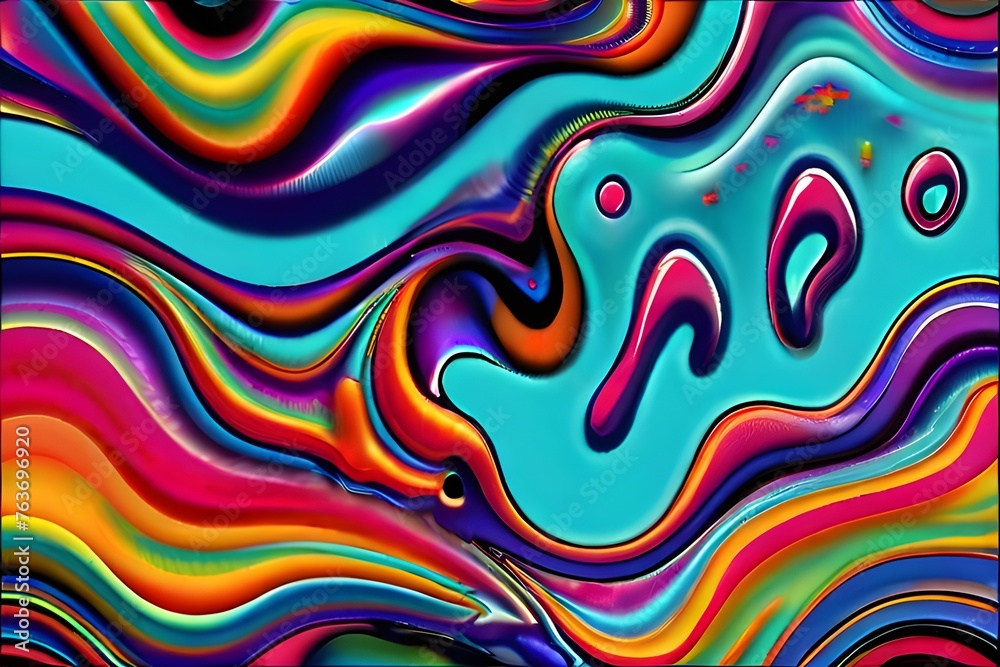 Cool Groovy Liquid Background Vector Design. Trendy Y2k Backdrop Textute. Funky Retro Wallpaper. Generative AI